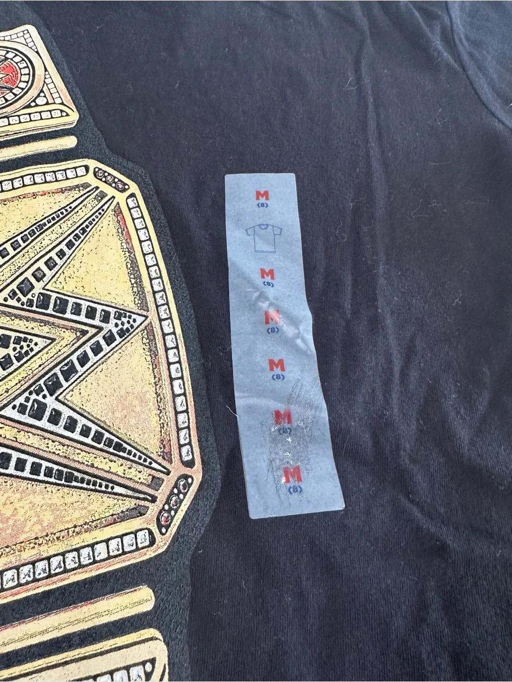 Old Navy Kids Black WWE Championship  Belt Graphic T-Shirt. Size Medium